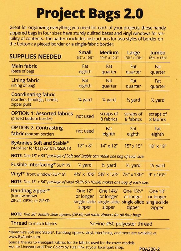 By Annie, Project bags 2.0