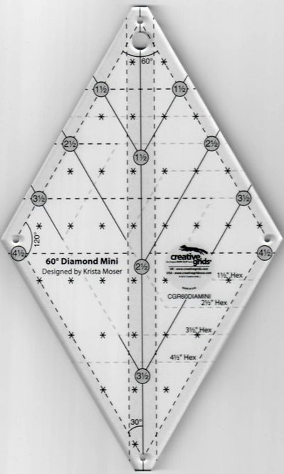 Hovedbilde Krista Moser 60degree diamond mini linjal