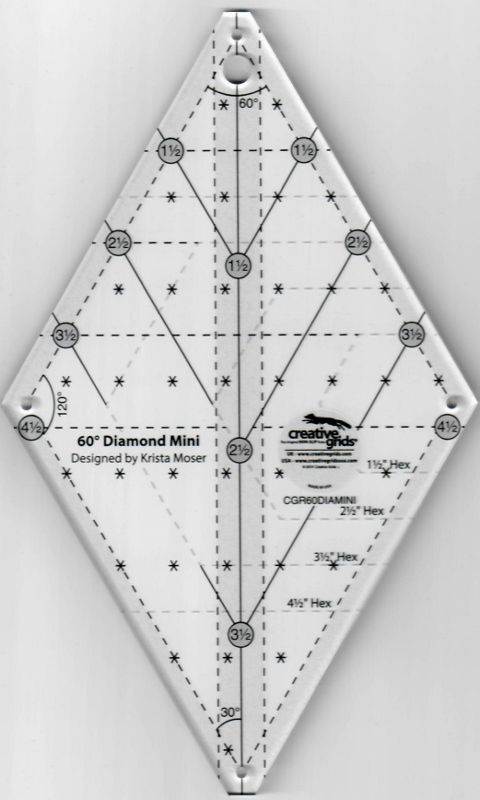 Krista Moser 60degree diamond mini linjal