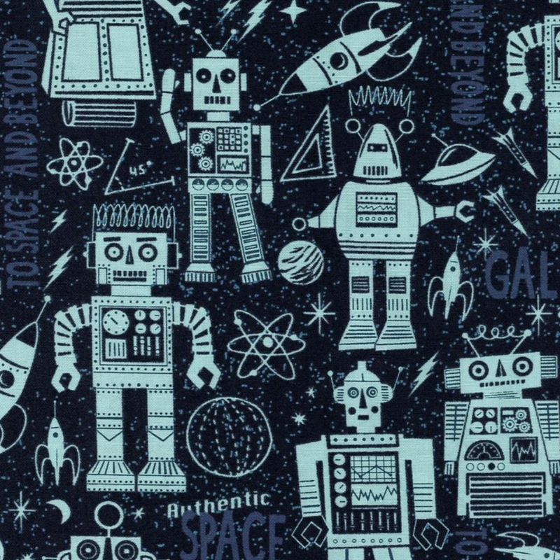 321 Blast off blå med roboter