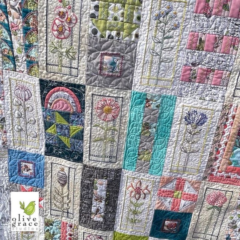 Jaye's Bouquet quilt Månedsblokk